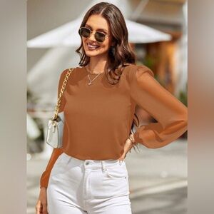 Classic Charm Long Balloon Sleeve Blouses